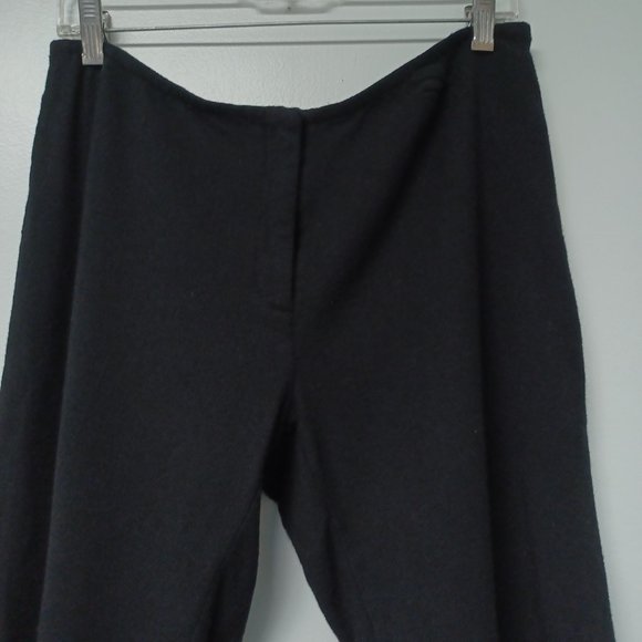 Eileen Fisher Wool Blend Front Zip Pants, Black, Size S - Picture 2 of 8